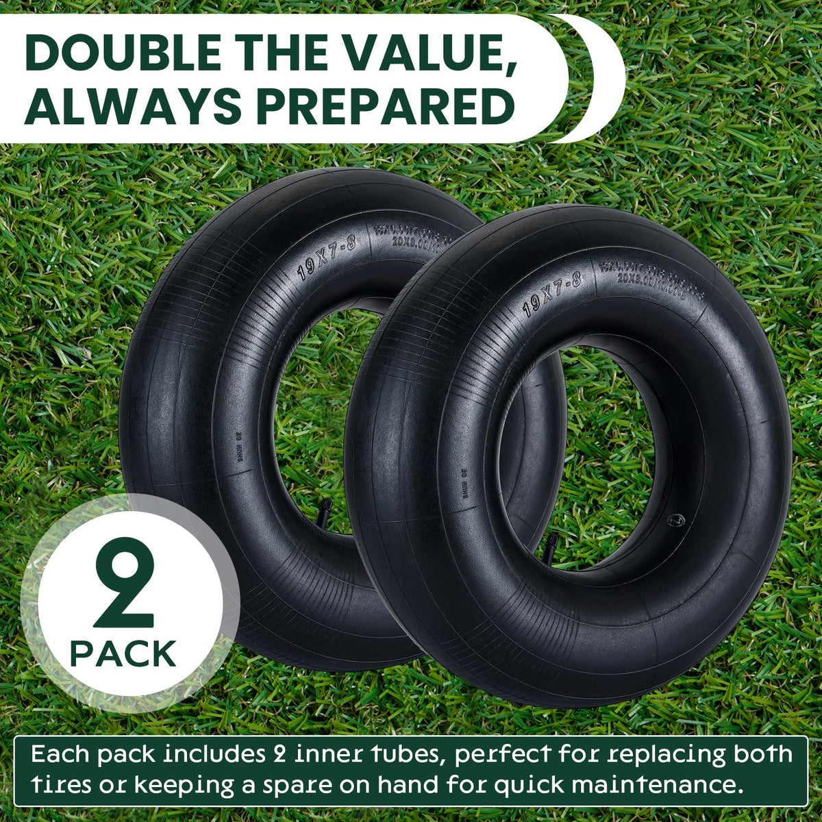 AMGSH 20x9-50-8 inner tube in use on a garden cart