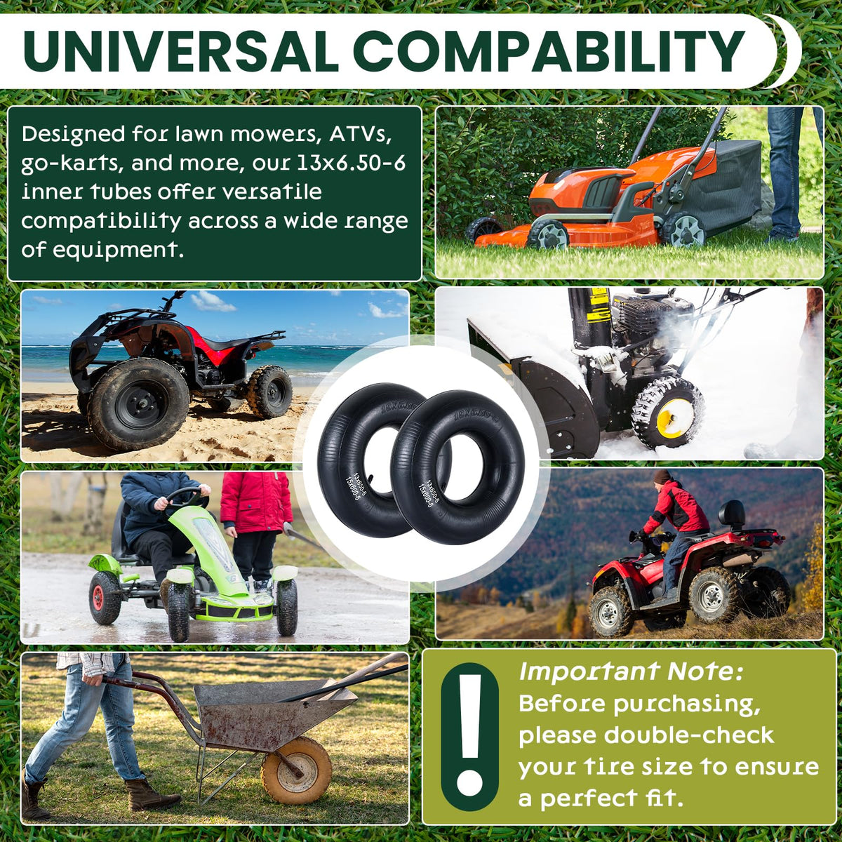 AMGSH compatible with lawn mowers, wheelbarrows, and garden wagons for easy maintenance.