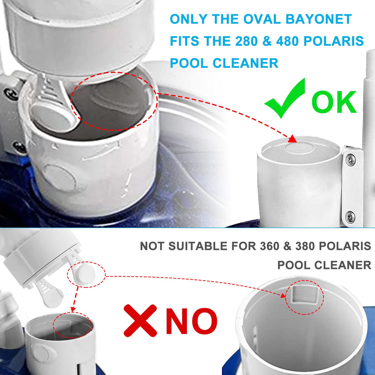 AMI PARTS Polaris 280/480 fit bag demonstrates snug clip for reliable operation.