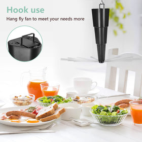 AMIAEDU Fly Fan upright or hanging for flexible use.
