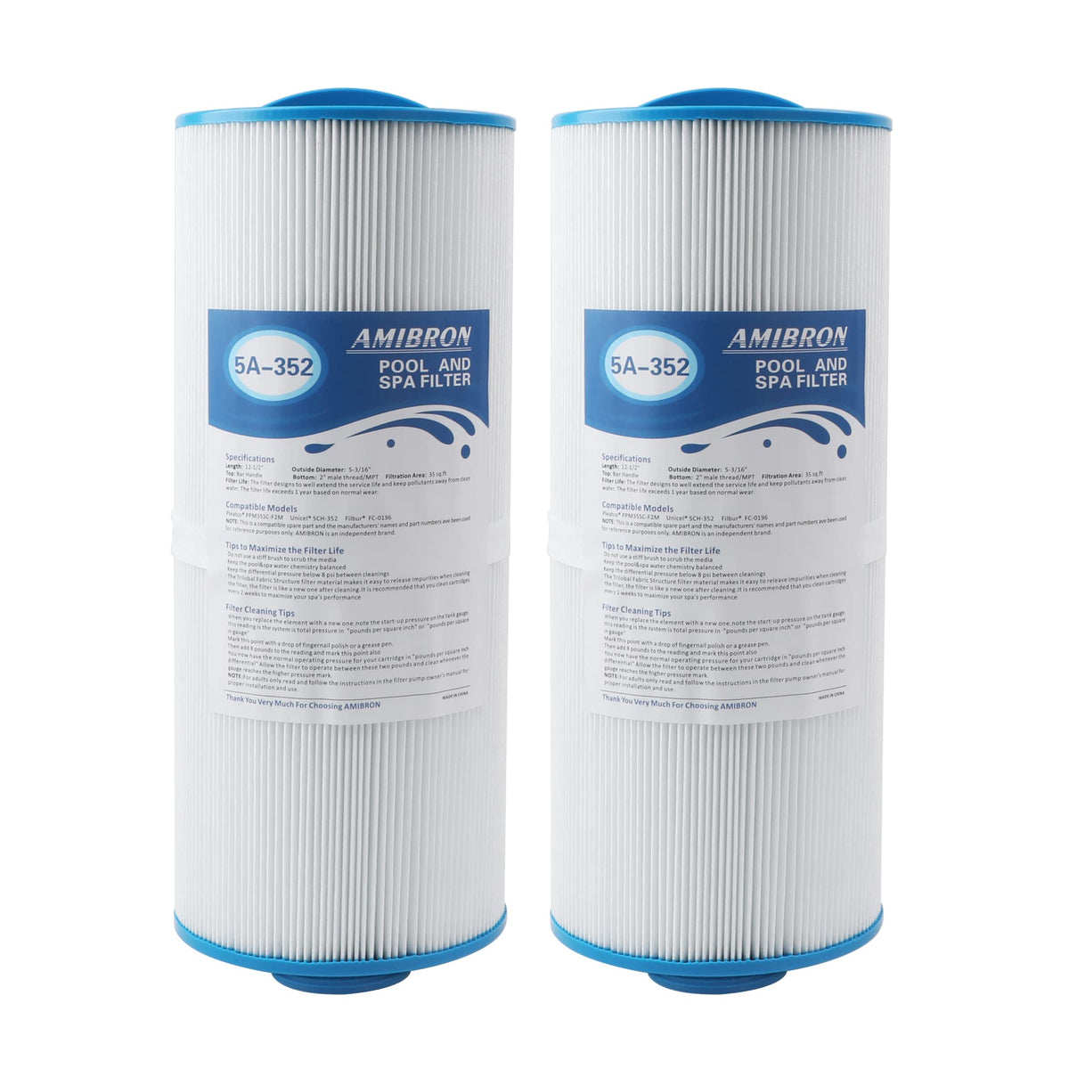 AmiBron 5CH-352 spa filter pack for dependable replacement and cleaner spa water.