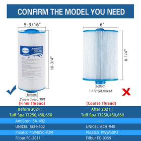 AmiBron 5CH-402 spa filter delivers 40 sq ft filtration area for clearer water