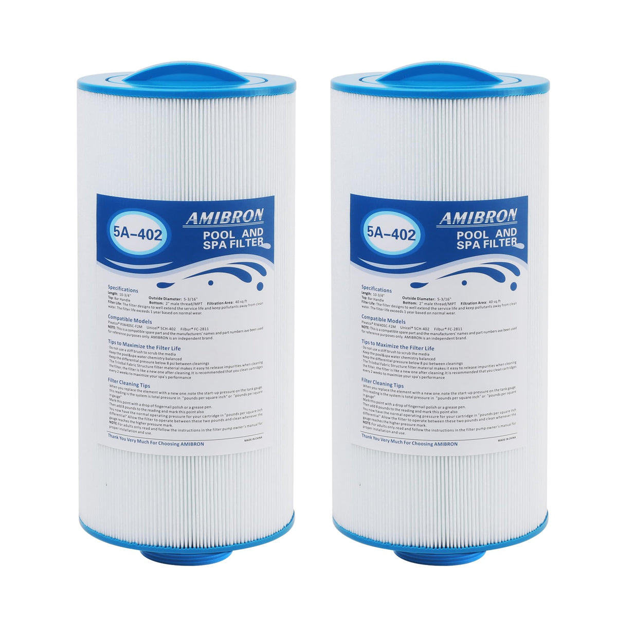 AmiBron 5CH-402 spa filter replacement for Sundance models improves water clarity and flow