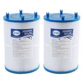 AmiBron C-7367 spa filter front view, Dimension One compatible, promotes clear water.