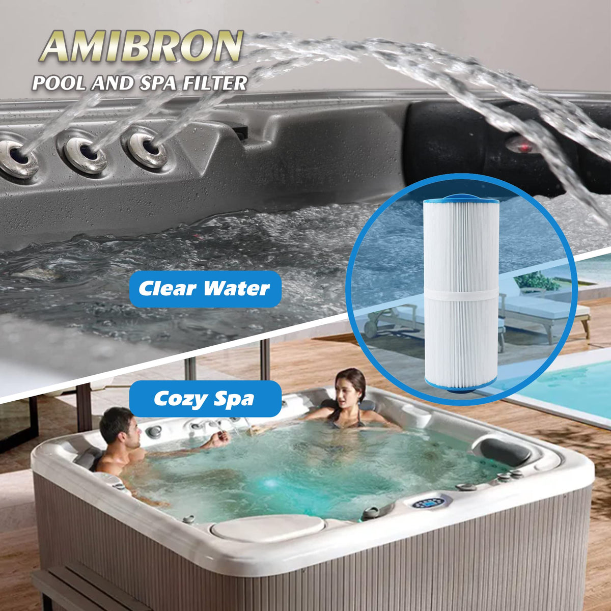 AmiBron Protect Your Health slogan on packaging signals trusted spa maintenance.