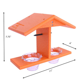 AmishToyBox Oriole Feeder side view highlights durable fade-resistant poly lumber