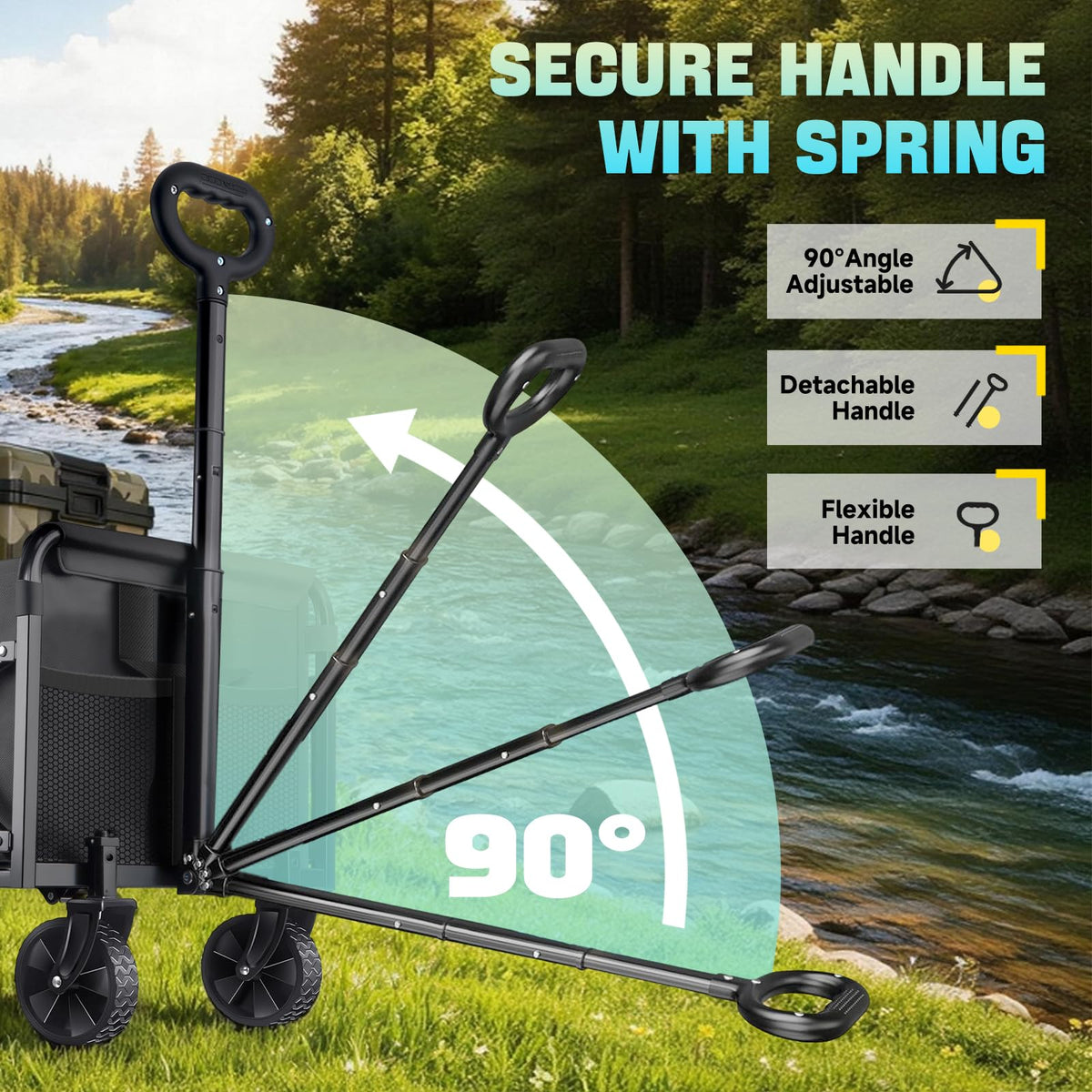 Amkurozo collapsible wagon demonstrates durable Oxford fabric and rugged frame for daily use.