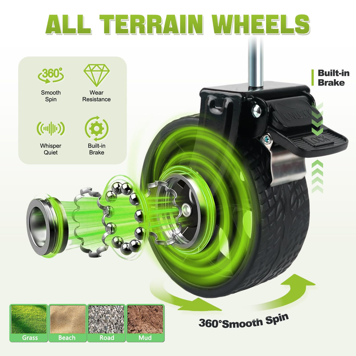 Amkurozo built-in brakes keep the wagon stable on slopes