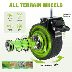 Amkurozo built-in brakes keep the wagon stable on slopes
