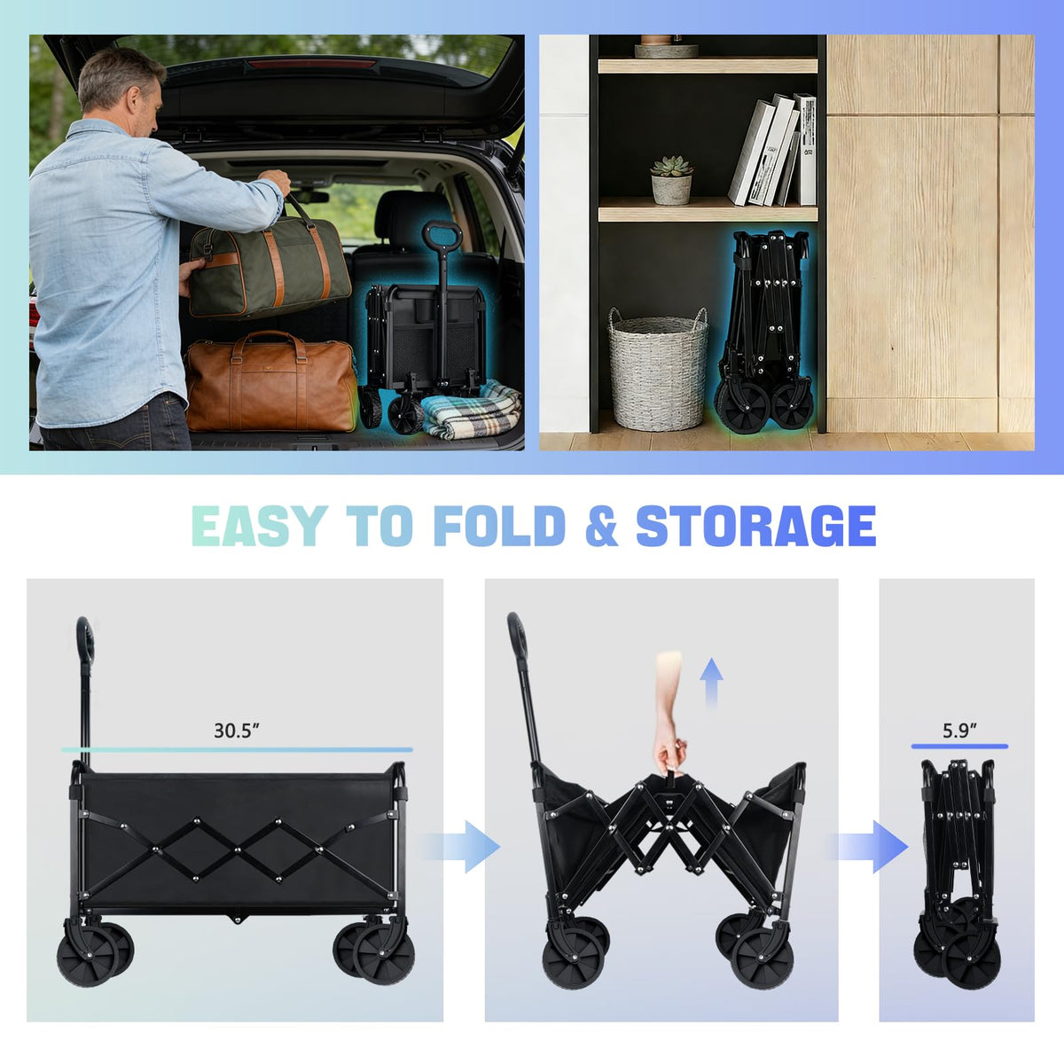 Amkurozo wagon side pockets holding cups and snacks