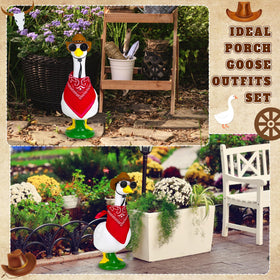 Amlisia western-themed goose display suitable for yards and patios.