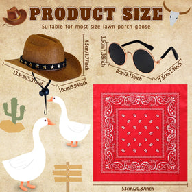 Amlisia goose bandana outfit enhances yard decor with bold color.