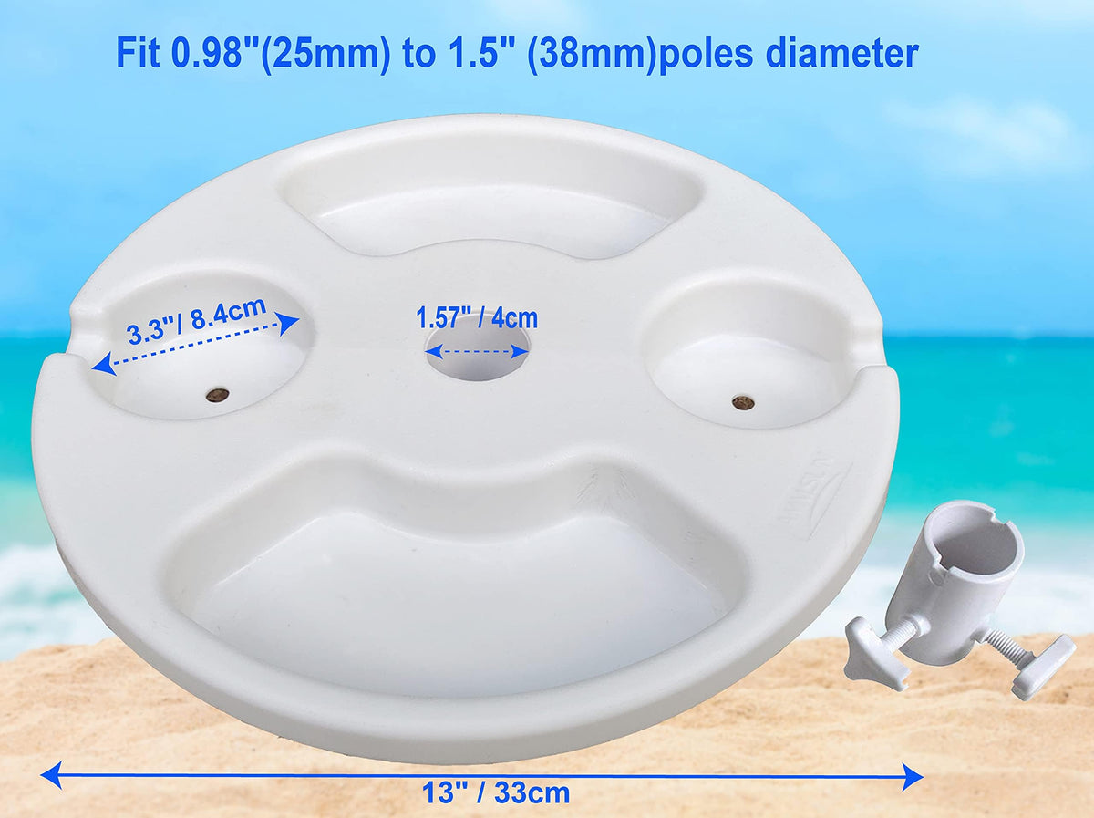 AMMSUN 13-inch tray fits 0.98 to 1.5 inch poles securely.