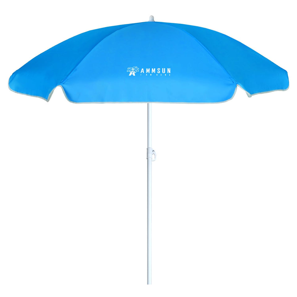 AMMSUN 5ft seaside umbrella canopy providing sun shade for outdoor play