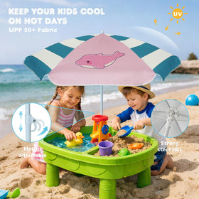 AMMSUN height-adjustable steel pole facilitates flexible shade.