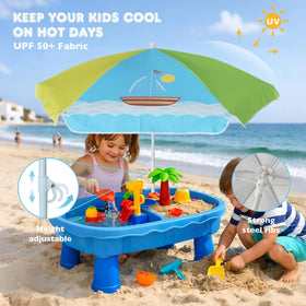 5ft canopy made of UV-protective fabric for sun safety.