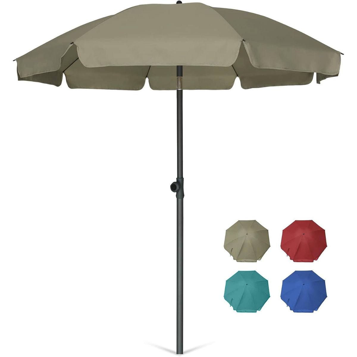 AMMSUN 6.5 ft patio umbrella tan canopy provides cool shade on balconies and patios