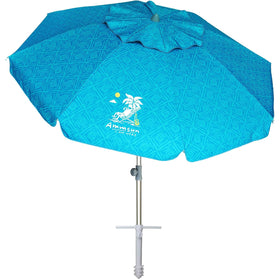 AMMSUN 7ft beach umbrella with sand anchor maintains stable shade on the sand.
