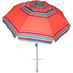 AMMSUN 7ft beach umbrella with sand anchor stabilizes shade on windy shores
