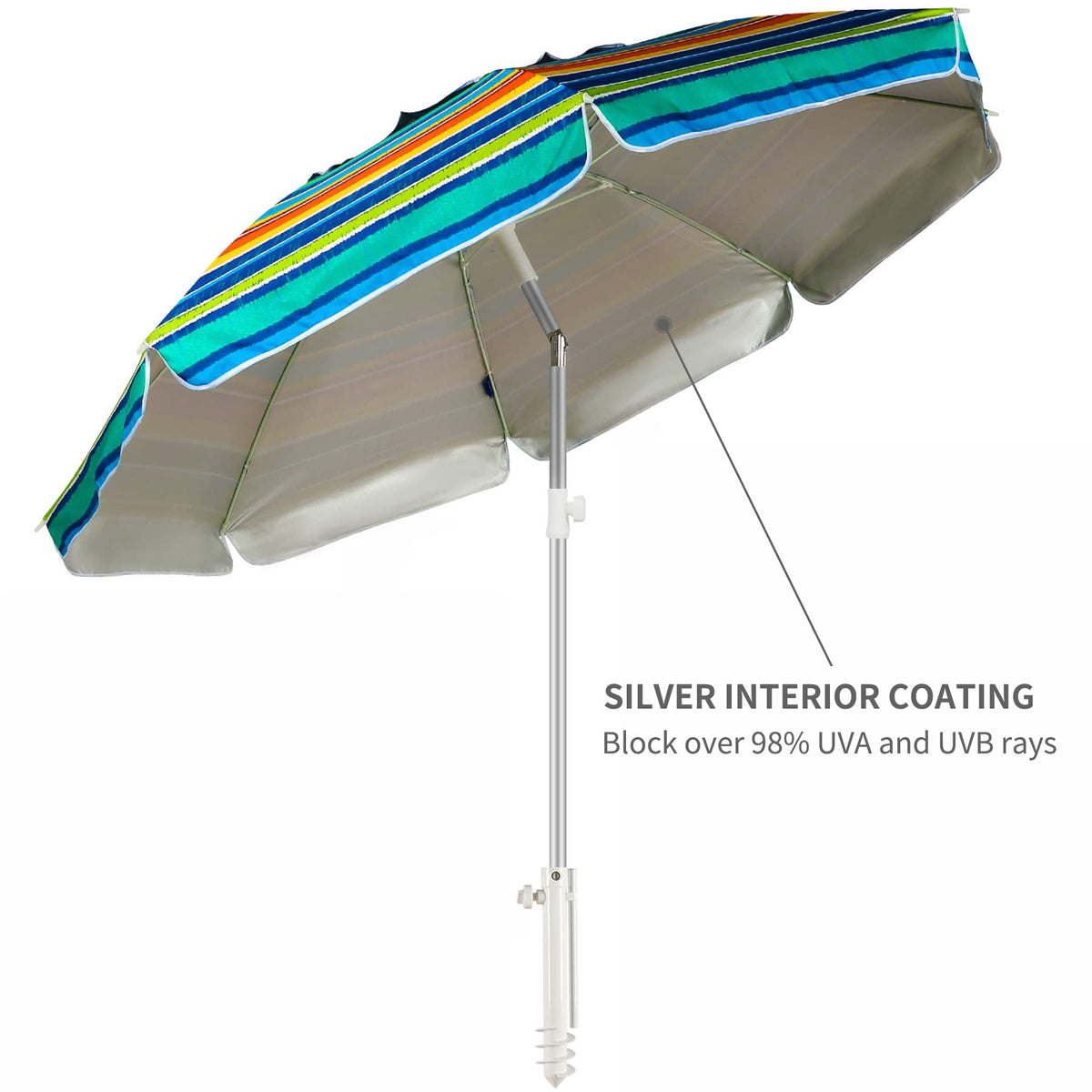AMMSUN 8-rib frame delivers durable, wind-ready construction.
