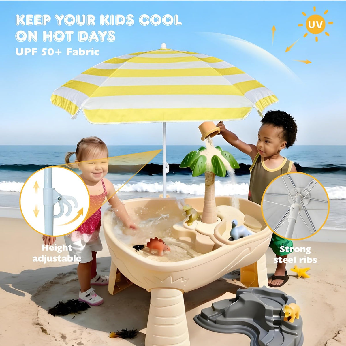 AMMSUN adjustable steel pole offers easy height adjustment for kids.