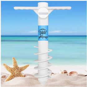 AMMSUN Beach Umbrella Sand Anchor with 5-spiral design stabilizes your shade in windy beach days