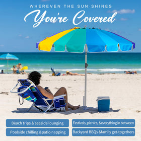AMMSUN sand anchor keeps the umbrella secure on windy shores.