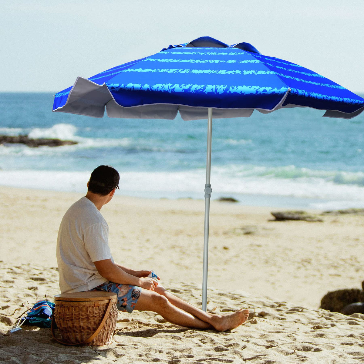 AMMSUN umbrella interior silver coating provides UPF50+ sun protection.