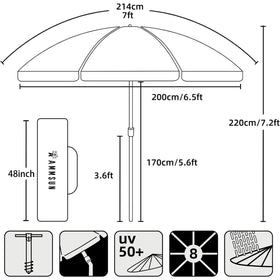AMMSUN umbrella delivers stable shade with wind resistance in outdoor spaces
