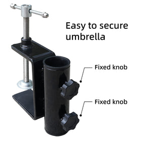 AMMSUN bleacher bench umbrella mount keeps sun protection within reach.