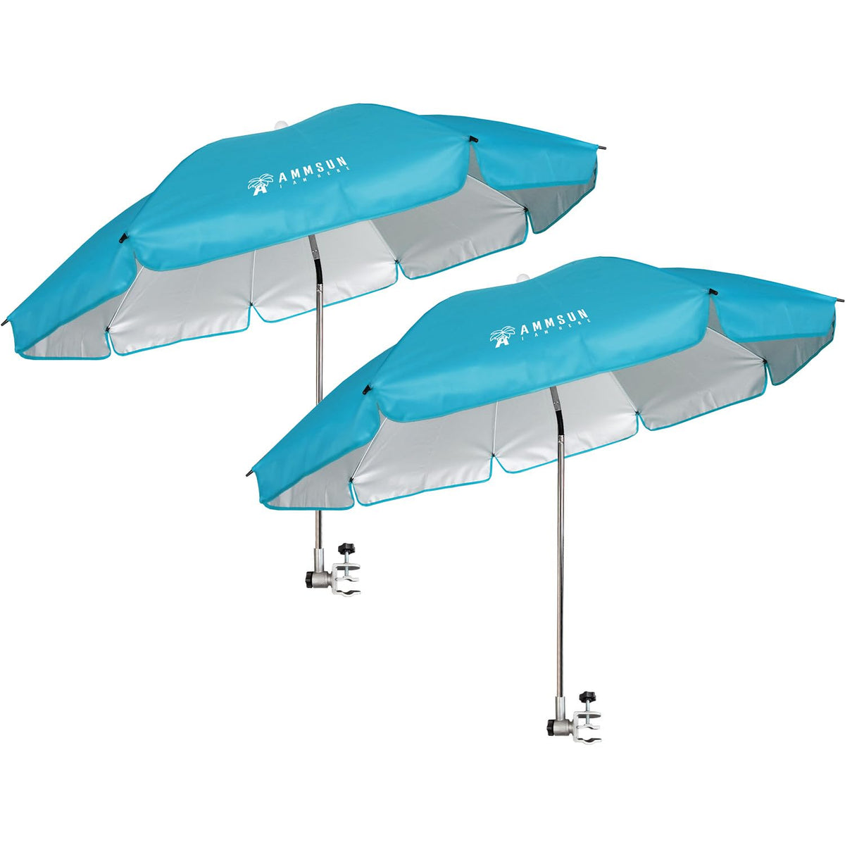 AMMSUN Chair Umbrella clamp securely grips round and square surfaces for shade.