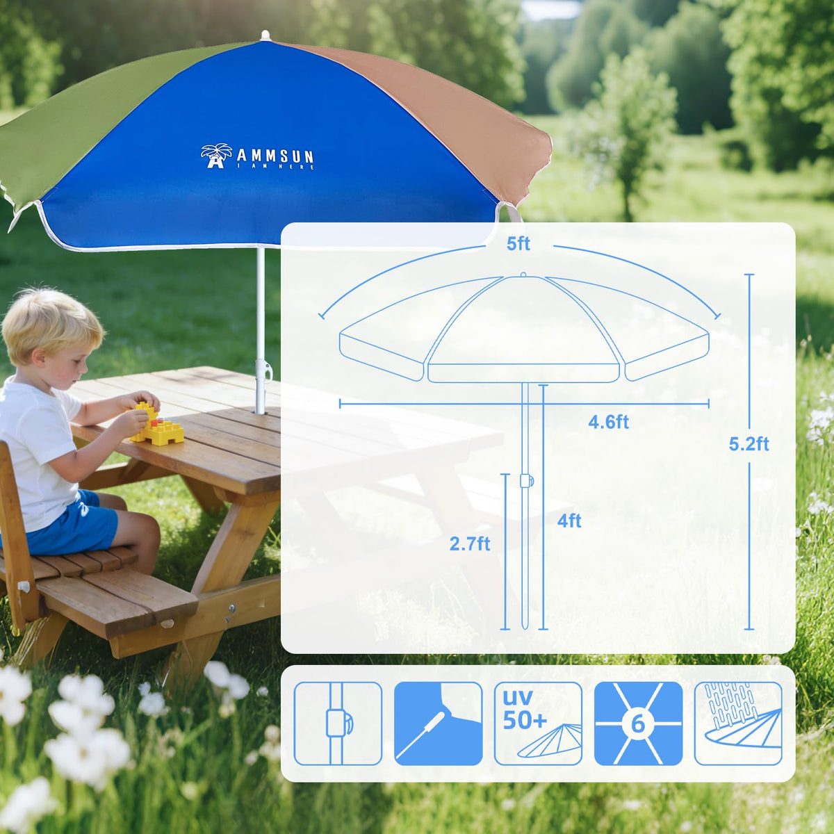 AMMSUN colorful designs add playful style to outdoor adventures.
