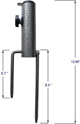 AMMSUN heavy duty metal holder stands firmly on outdoor ground.