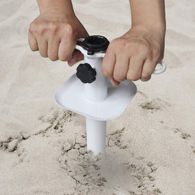 AMMSUN heavy-duty metal sand anchor withstands rough seaside gusts