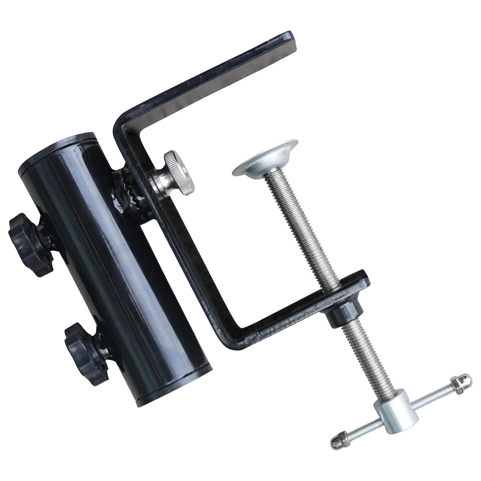 AMMSUN heavy-duty umbrella clip rail clamp secures outdoor shade on balconies.