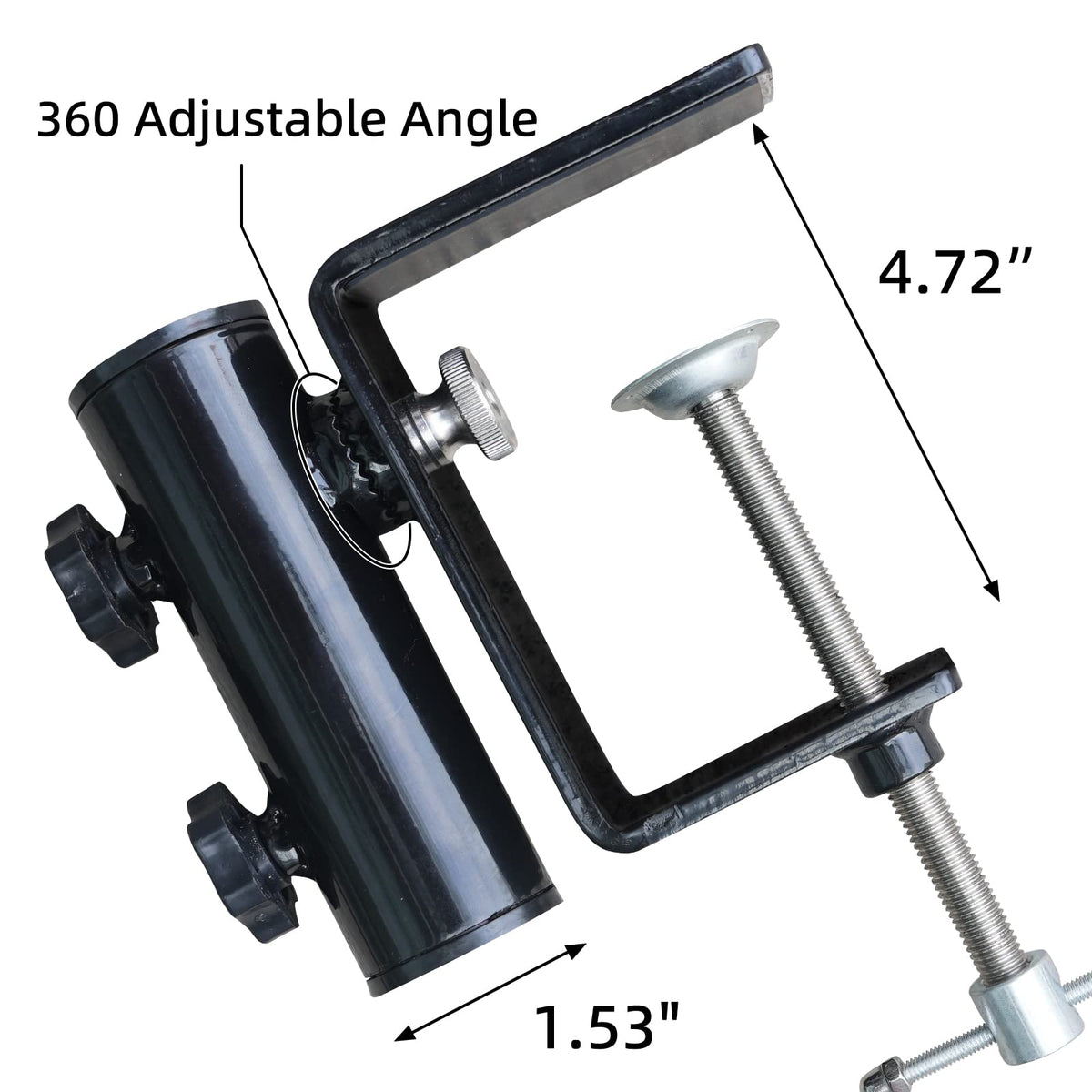 AMMSUN outdoor rail umbrella clamp for balconies locks securely in place.
