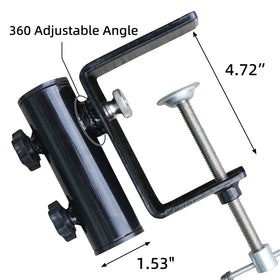AMMSUN outdoor rail umbrella clamp for balconies locks securely in place.