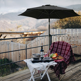 AMMSUN rain-resistant patio umbrella providing versatile outdoor shade.