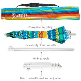 AMMSUN sand anchor and vent design boost wind tolerance.