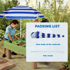 AMMSUN 5ft canopy fits most kids tables for flexible shade.