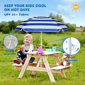 AMMSUN UPF 50+ canopy blocks strong sun for water table play.