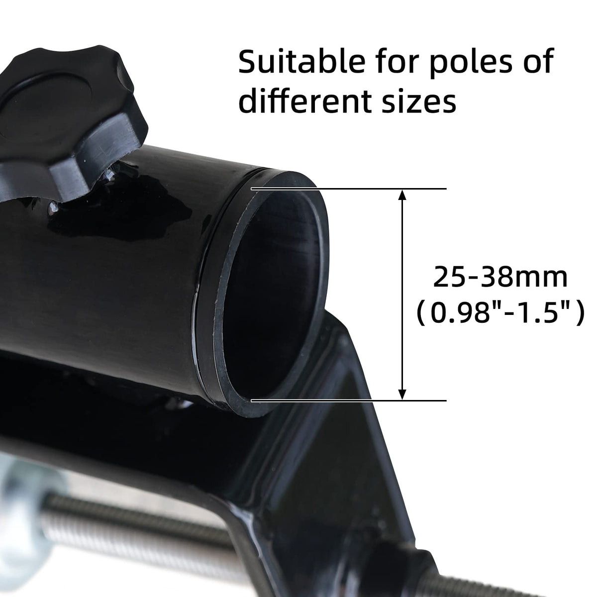 AMMSUN square rail fence umbrella holder secures shade above your railing.