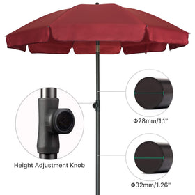 AMMSUN steel pole supports a sturdy 6.5 ft umbrella
