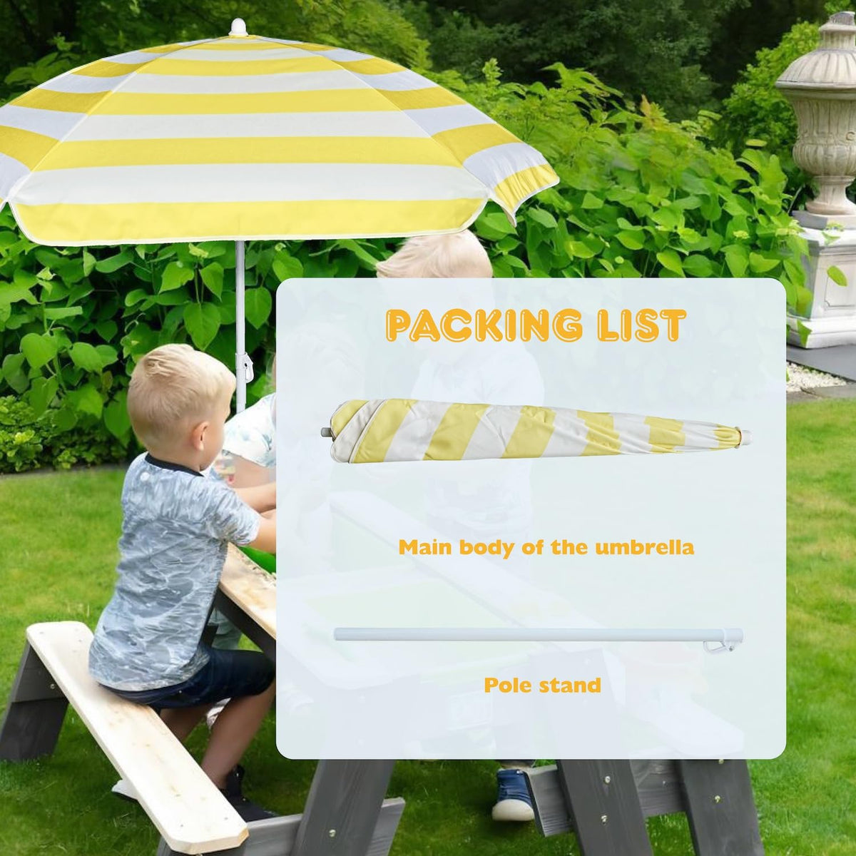 AMMSUN sturdy steel frame enables durable, portable shade for outdoor play.