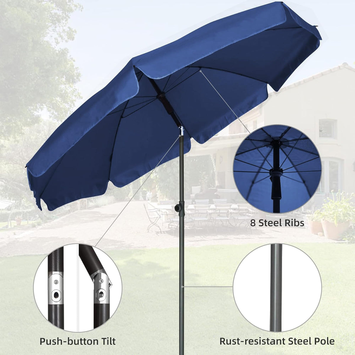 AMMSUN tilt push button feature enables easy shade adjustment.