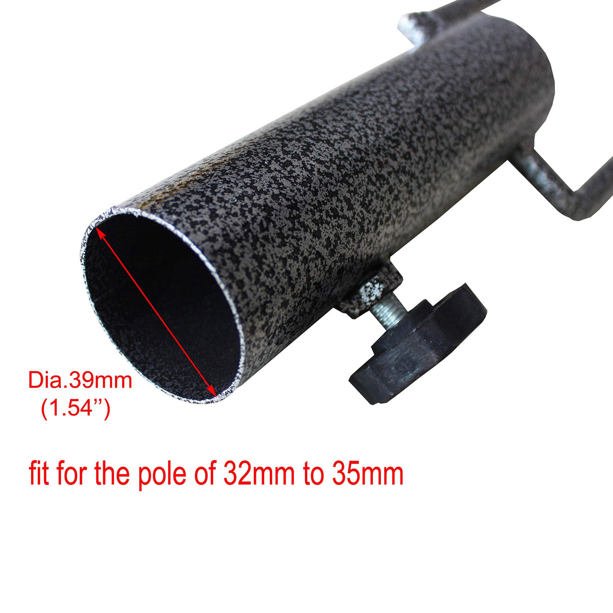 AMMSUN umbrella base in-ground installation showing quick setup.