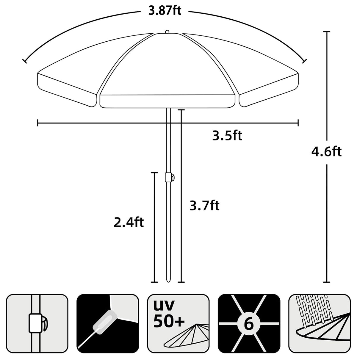 AMMSUN Easy push-up opening design for quick setup with adult help.