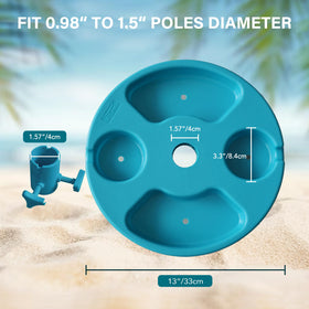 AMMSUN 13-inch teal table offers compact surface for drinks and bites