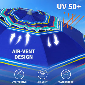 AMMSUN UPF50+ fabric blocks harmful sun while staying waterproof.