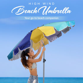 AMMSUN vented tilt umbrella offers stable airflow and adjustable shade.